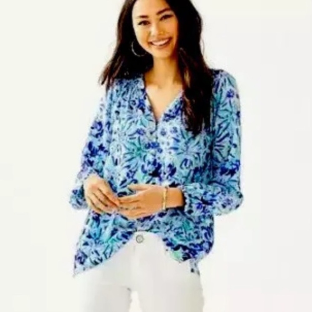 Lilly Pulitzer Elsa Top - Iris Blue High Manetenance